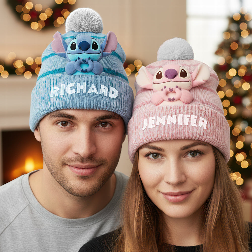 Personalized Gifts For Couple Bobble Beanie Hat 02naqn260925-Homacus