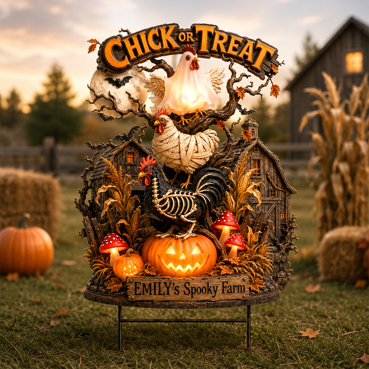 Spooky Farm Halloween Chick Yard Sign - Personalized Gifts For Halloween 071padh120826-Homacus