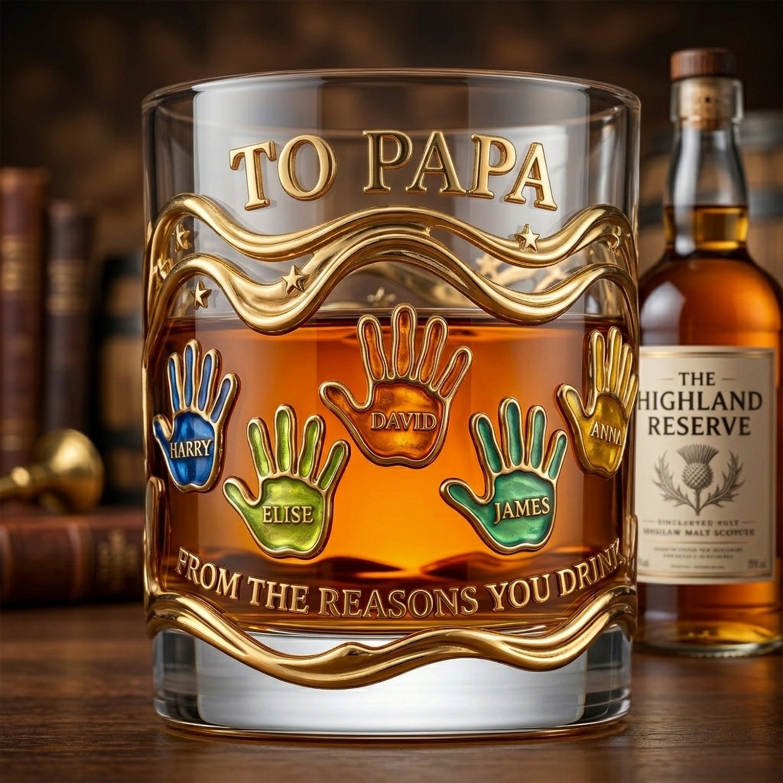 Papa’s Pride Glass Mug Personalized Father's Day Gifts 04PALU060426-Homacus