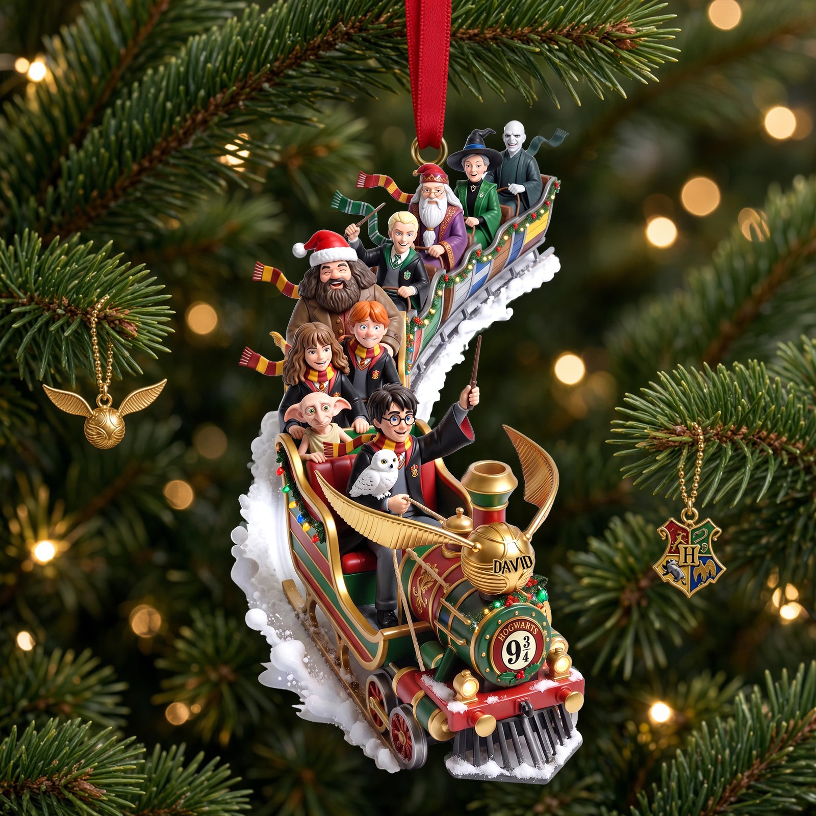 Fantasy Snow Train Ornament, Personalized Gifts 04QHLU110926-Homacus