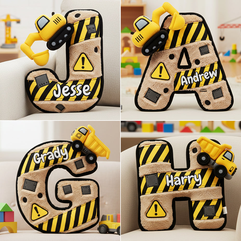 Construction Alphabet Custom Shaped Pillow - Personalized Gifts For Kid 04kita151225-Homacus