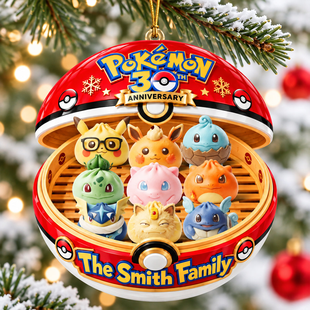 Cute Dumpling Family Christmas Ornament - Personalized Gifts For Family 04OHQN250926-Homacus