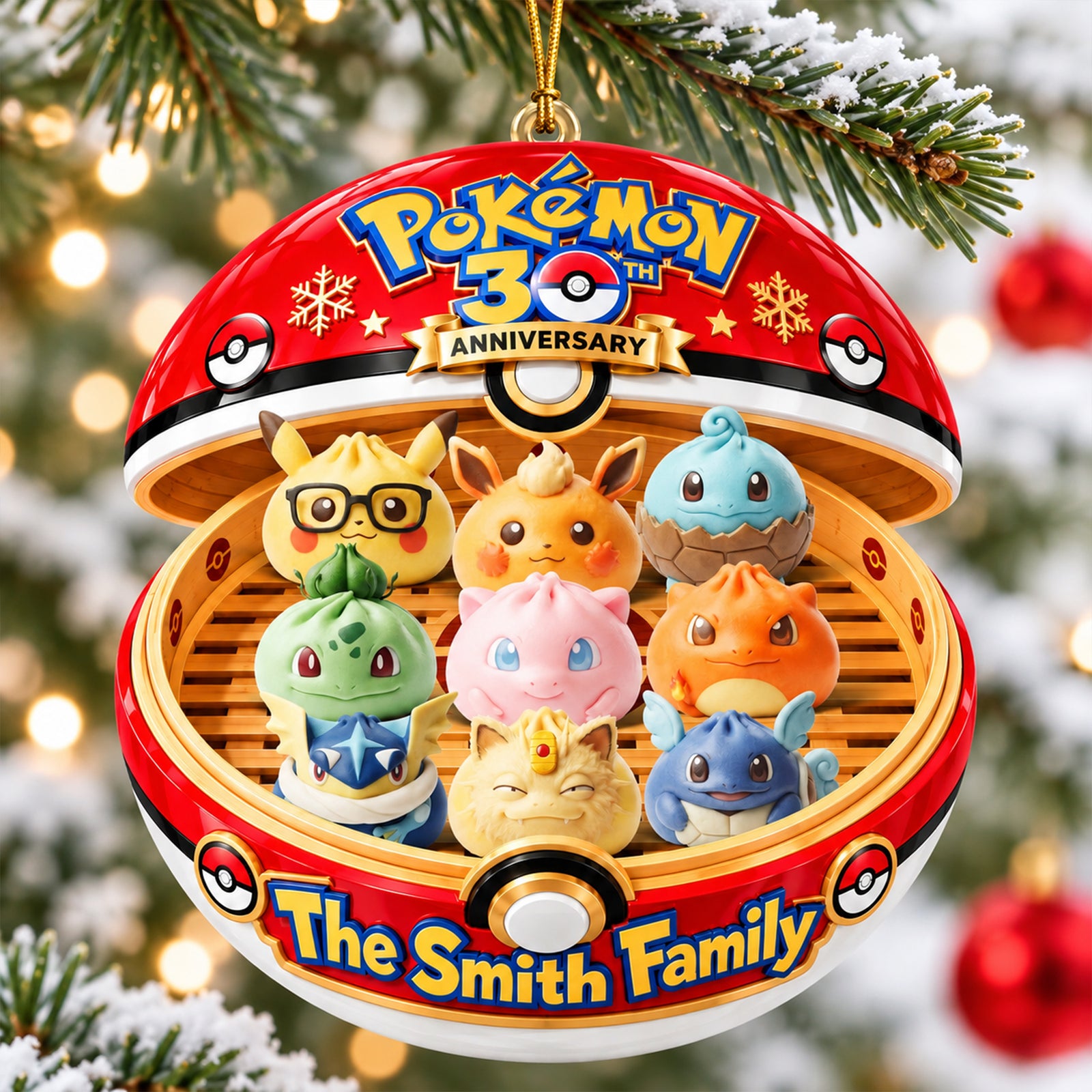 Cute Dumpling Family Christmas Ornament - Personalized Gifts For Family 04OHQN250926-Homacus