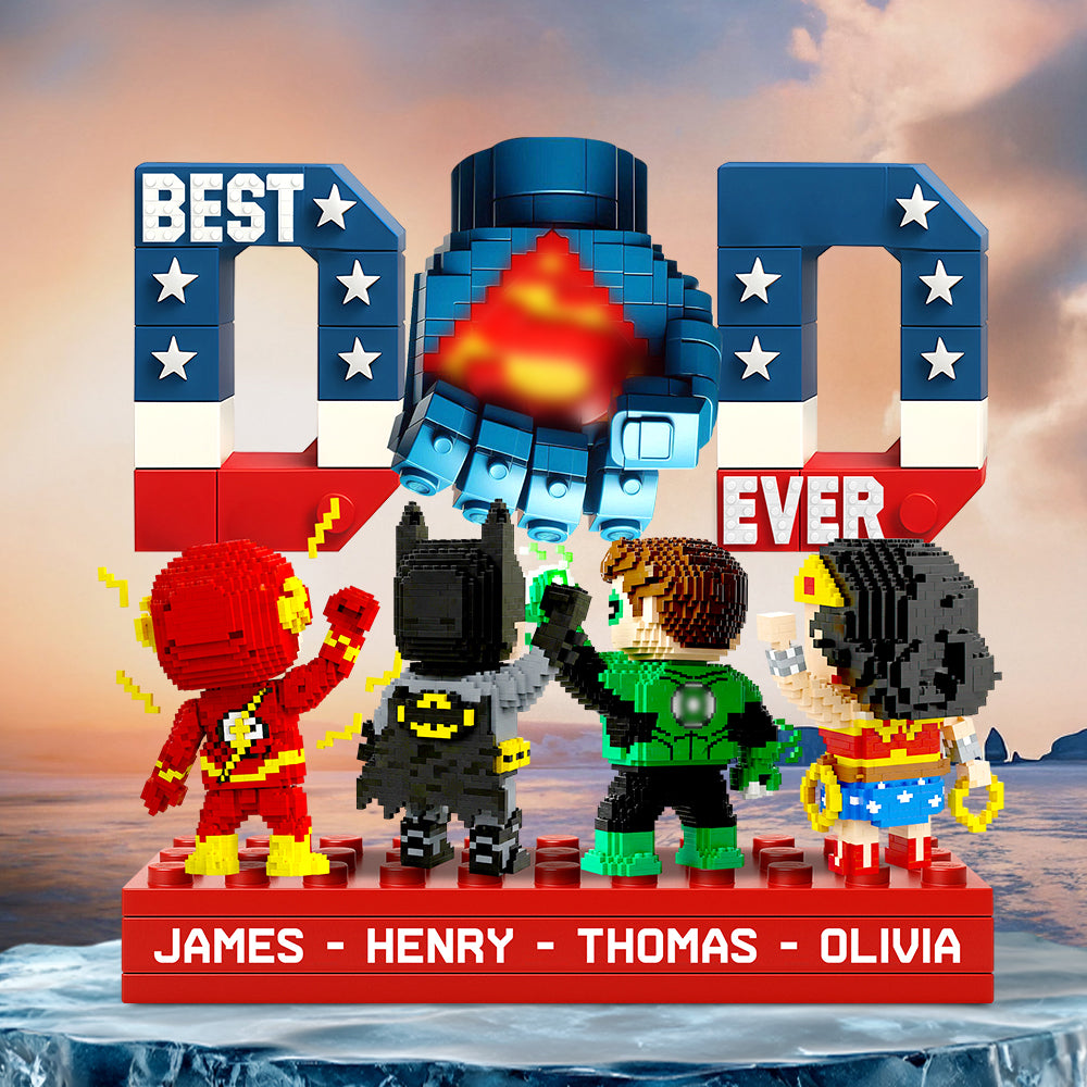 Best Pixel Dad Ever Acrylic Plaque Personalized Gifts For Dad 01OHDT230525-Homacus