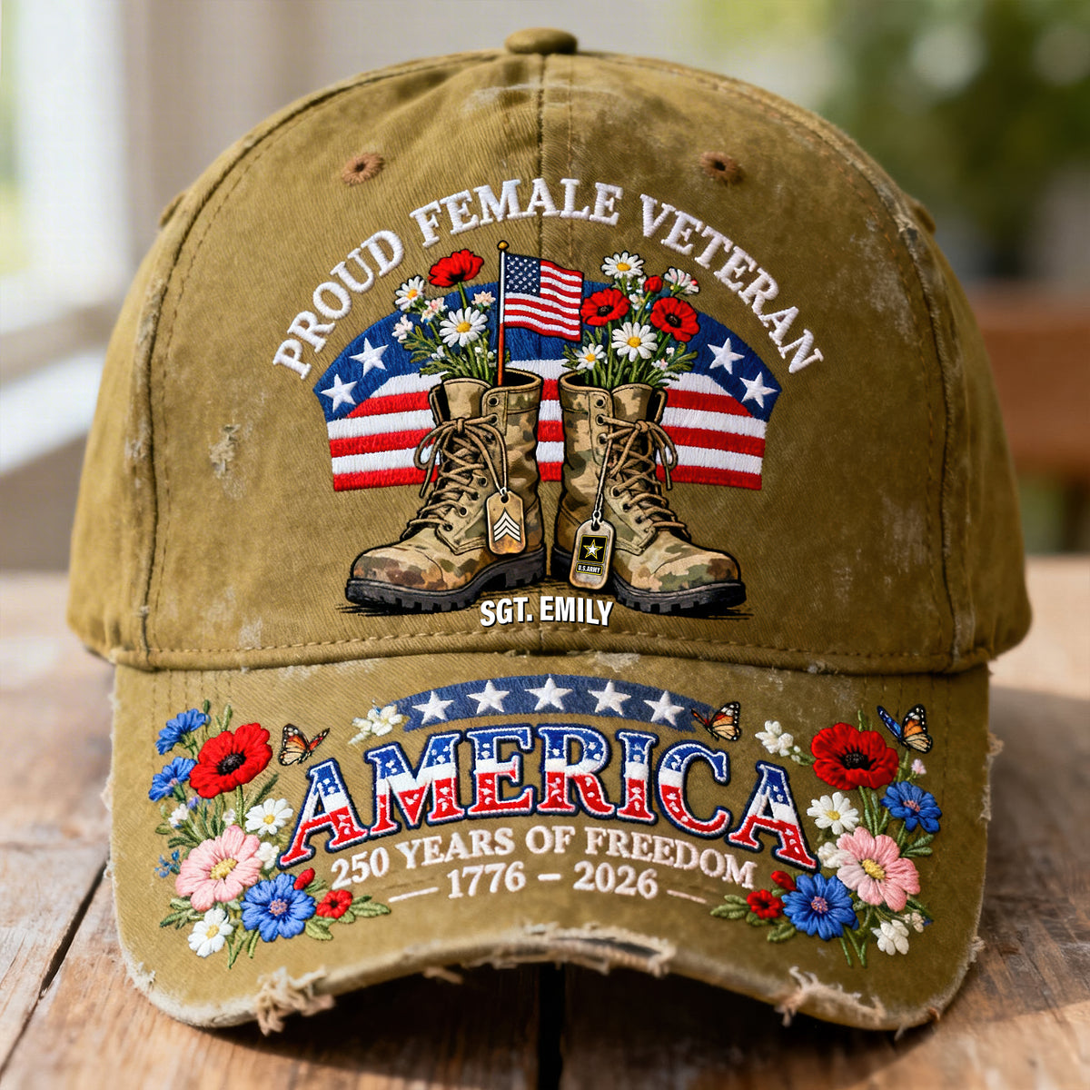Proud American Female Veteran Classic Cap - Personalized Gifts For Veterans 04qhqn130226-Homacus