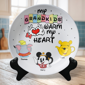 Personalized Gifts For Grandma Ceramic Round Plate 02ohpu180325-Homacus