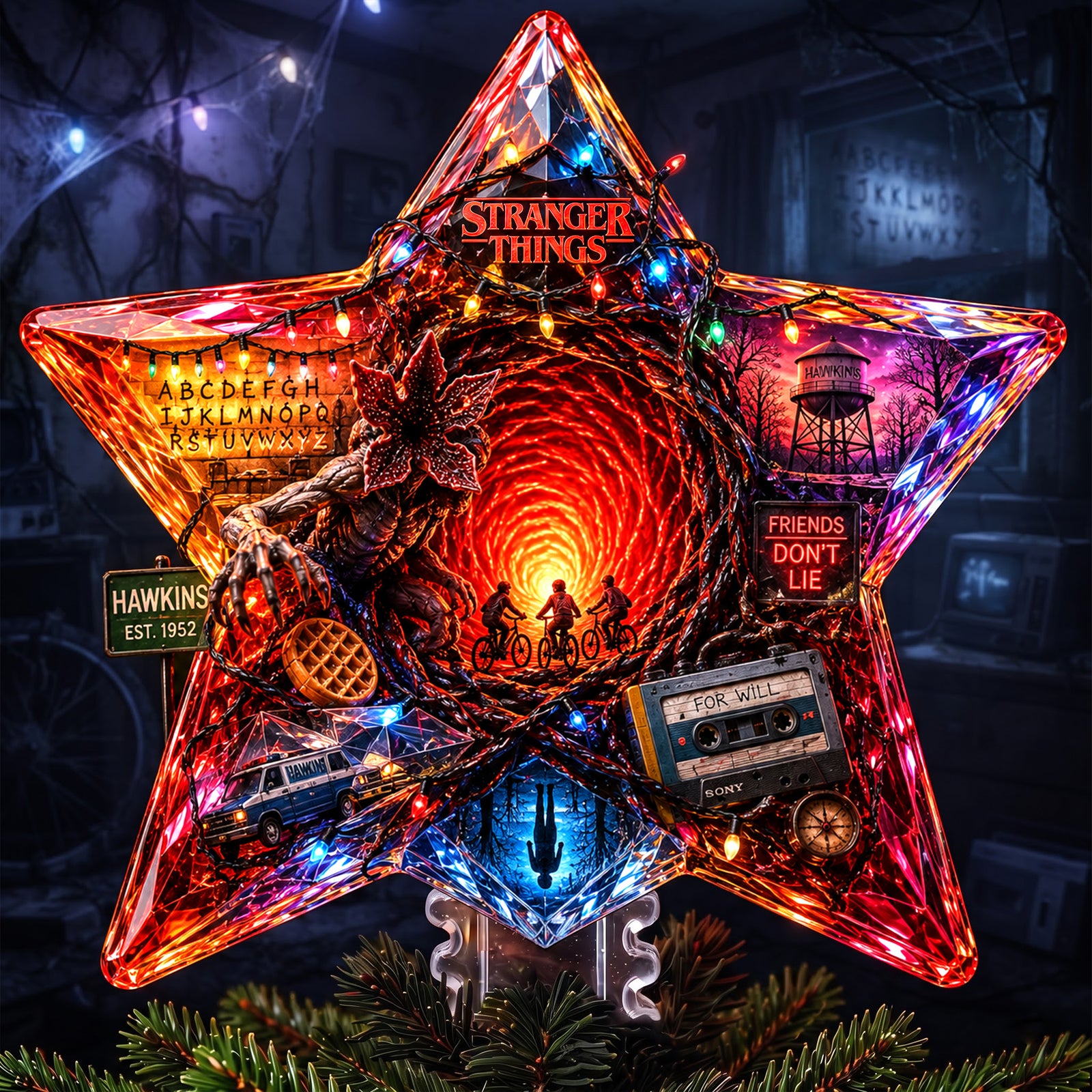 Deep World Star Tree Topper, Personalized Gifts 02qhlu100826-Homacus