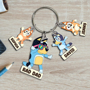 Personalized Gifts For Dad Keychain With Dog Charms 02natn260424-Homacus