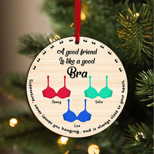 Personalized Gifts For Friends, Funny Bra Wood Ornament Christmas 03OHMH081024-Homacus