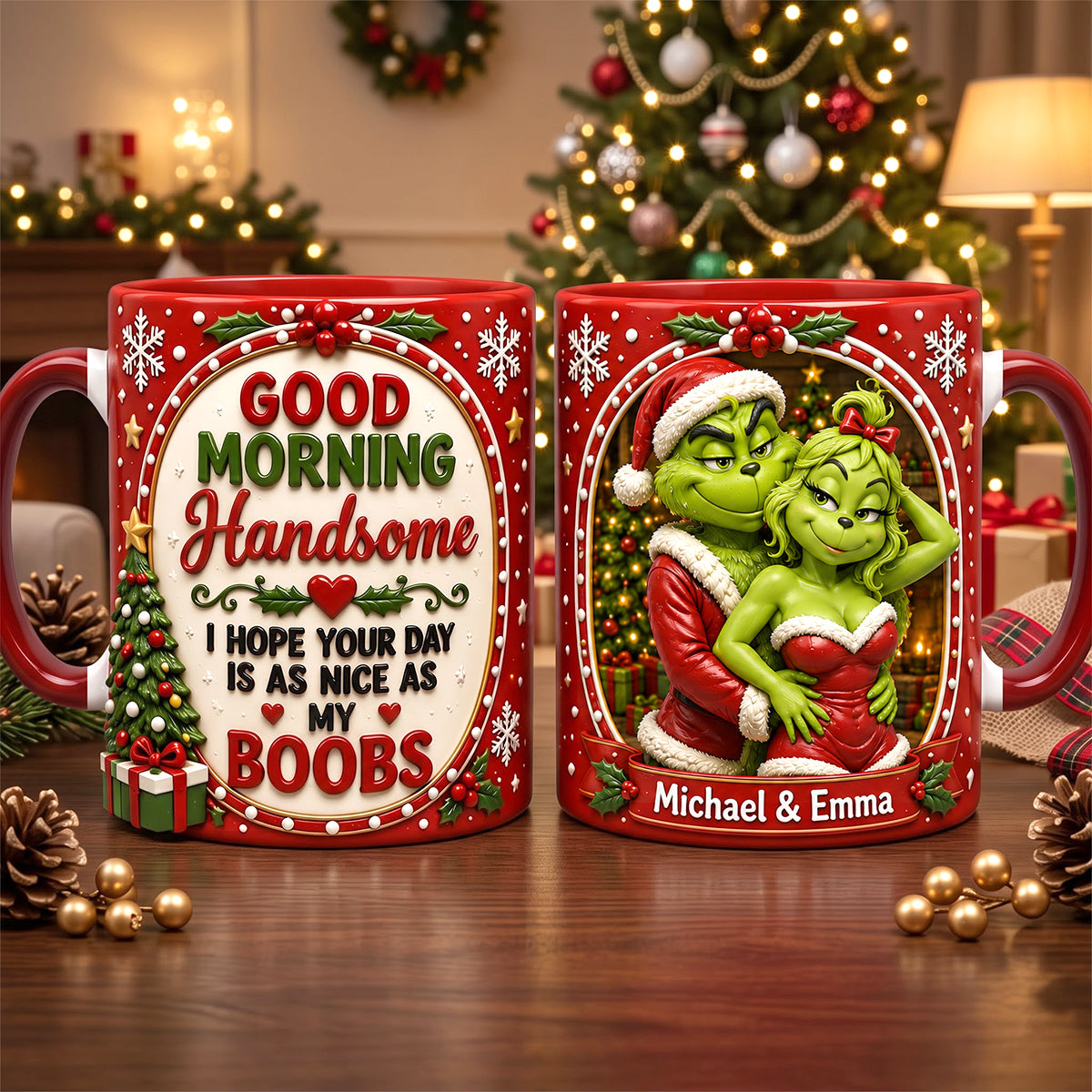 Couple Christmas Coffee Accent Mug - Personalized Gifts For Couple 02NATN070926-Homacus
