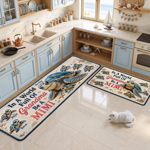 Sea Turtle Family Runner Rug - Personalized Gifts For Grandma 04huta270826-Homacus