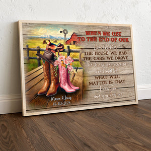 Personalized Gift For Cowboy Couple Wall Art, Cowboy Boots On Western Farm Canvas 03QHMH131224-Homacus