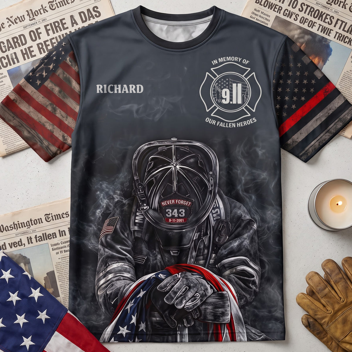 Honor Fallen Firefighter Heroes 3D Shirt - Personalized Memorial Keepsake For Fire Dept 04QHQN040826-Homacus