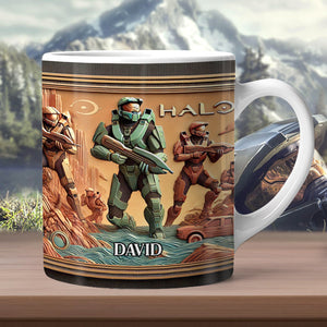 Halo Infinite Science-Fiction 3D Effect Artwork - Gamer Mug-Homacus