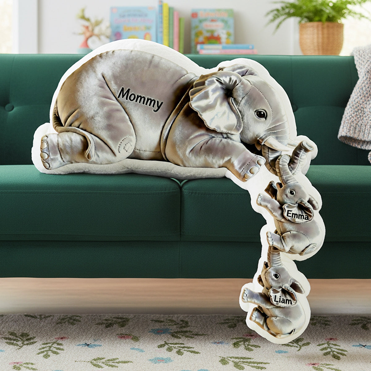 Elephant Mom & Calf Pillow - Personalized Gift For Mom 03TGTA270226-Homacus