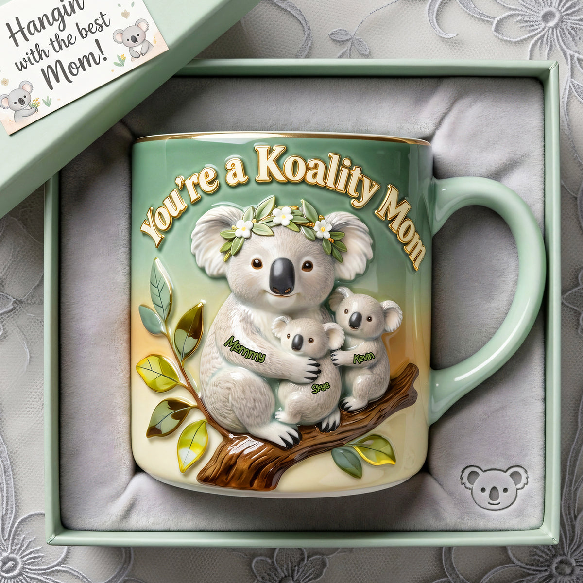 Snuggle Koala Mom Coffee Accent Mug - Personalized Gifts For Mom 03PGTA230326-Homacus
