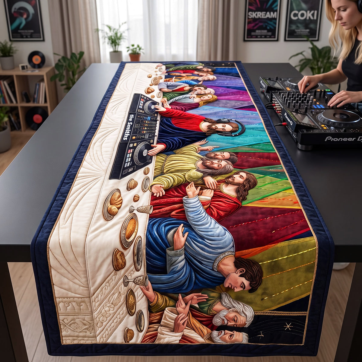 Funny Jesus Quilted Table Runner - Personalized Gifts For Family 05tota140826