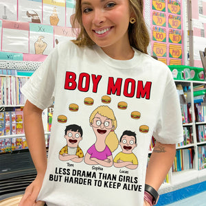 Personalized Gifts For Mom Shirt 04totn080325hg Boy Mom - Less Drama Than Girls But Harder To Keep Alive-Homacus