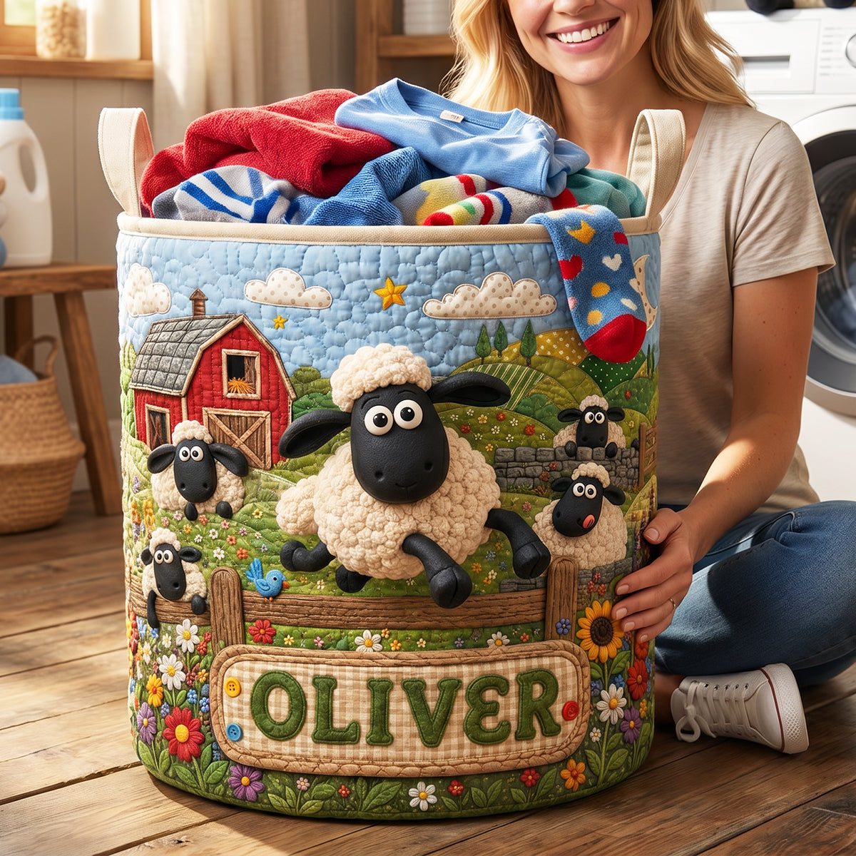 Farm Life Quilted Laundry Basket - Personalized Gifts 01hadt260626-Homacus