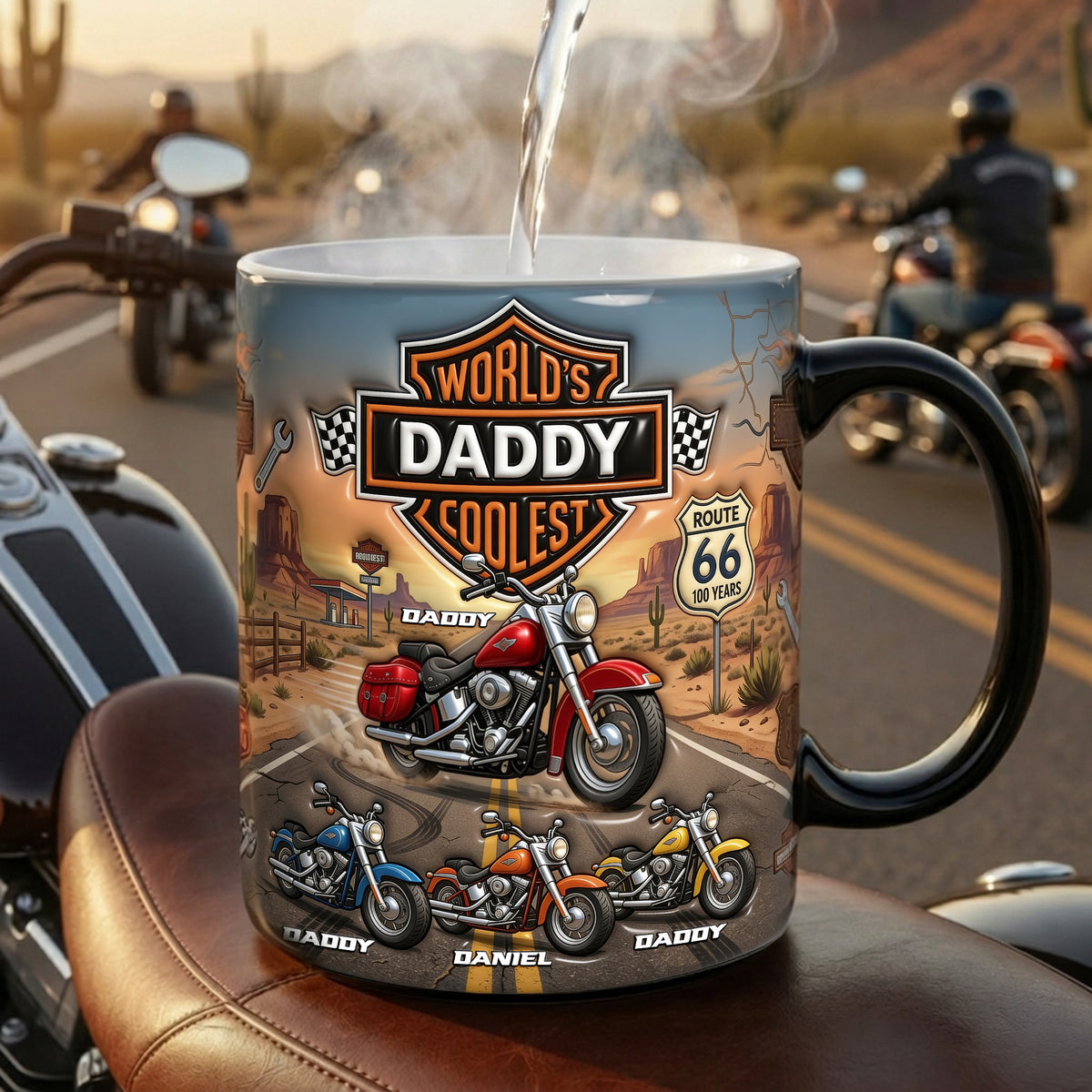 Motorcycle Coolest Dad Magic Coffee Mug - Personalized Gifts For Father's Day Biker Dad Magic Mug 04NALU120526-Homacus