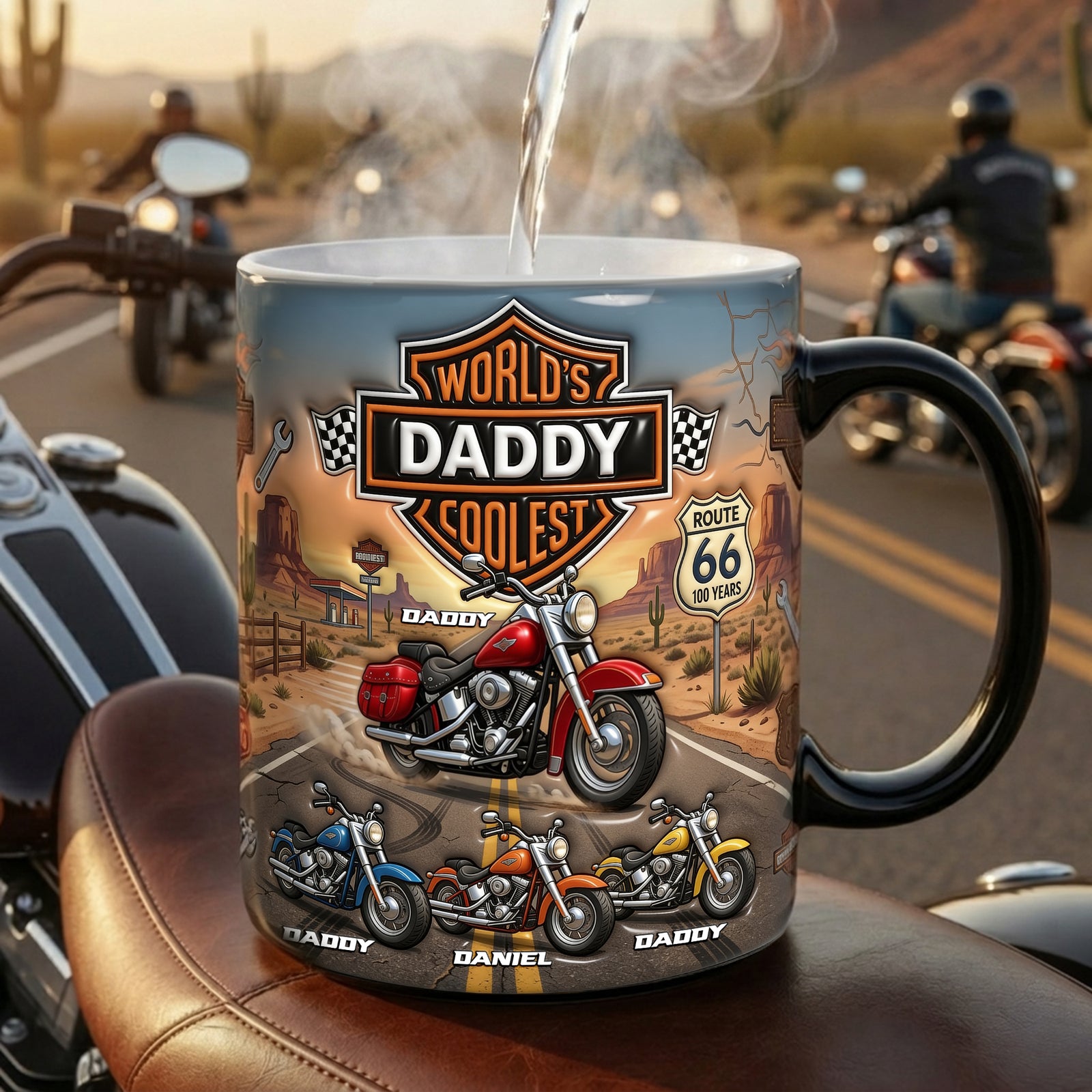 Motorcycle Coolest Dad Magic Coffee Mug - Personalized Gifts For Father's Day Biker Dad Magic Mug 04NALU120526-Homacus