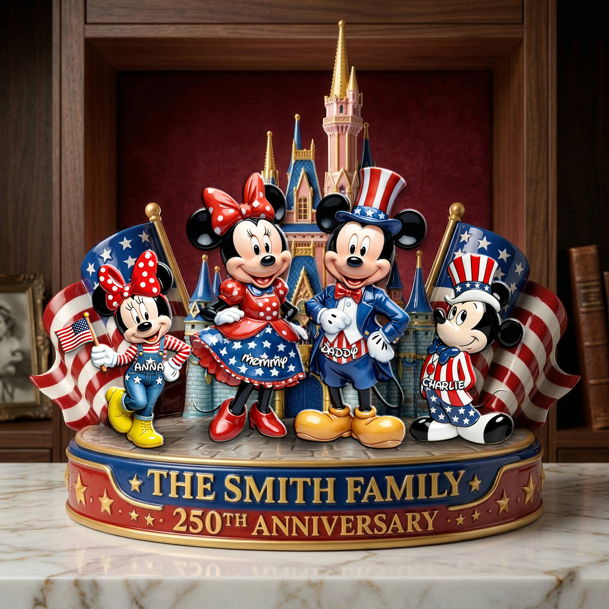Cute Characters Celebrated America 250th Anniversary Acrylic Plaque - Personalized Gifts For Family 04tylu200326-Homacus