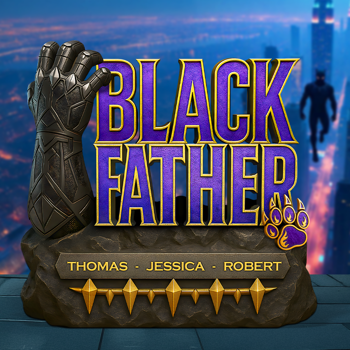 Black Father Plaque - Personalized Gifts For Dad 01hupu080525-Homacus