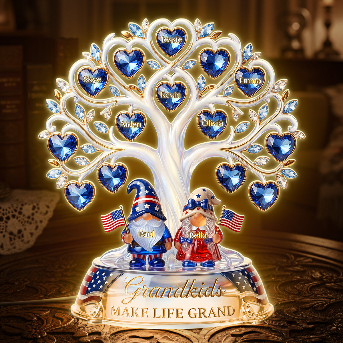 American Gnome Grandparent Light Box - Personalized Gifts For Grandparents 03pata020426-Homacus