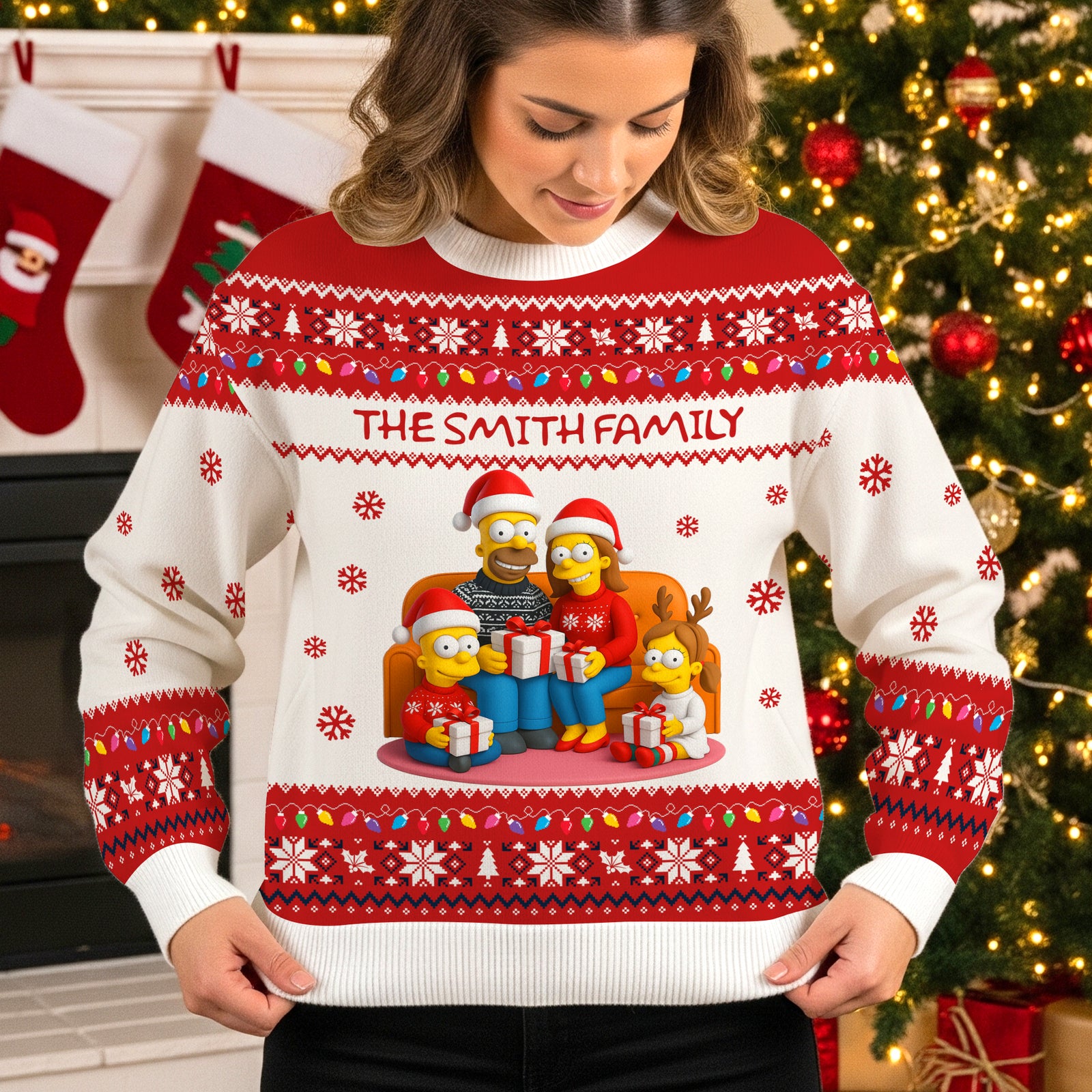 Custom Photo Christmas Gifts For Family Ugly Sweater 04natn250825-Homacus