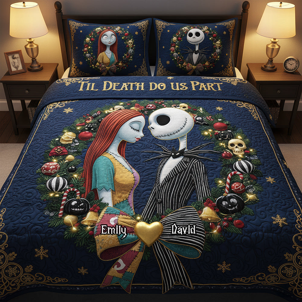 Spooky Love Quilt Bedding Set - Personalized Gifts For Couple 01hyqn111025-Homacus