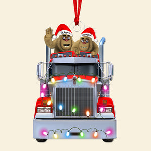 Personalized Gifts For Truckers Christmas Ornament, Happy Bigfoot 03QHQN160924-Homacus