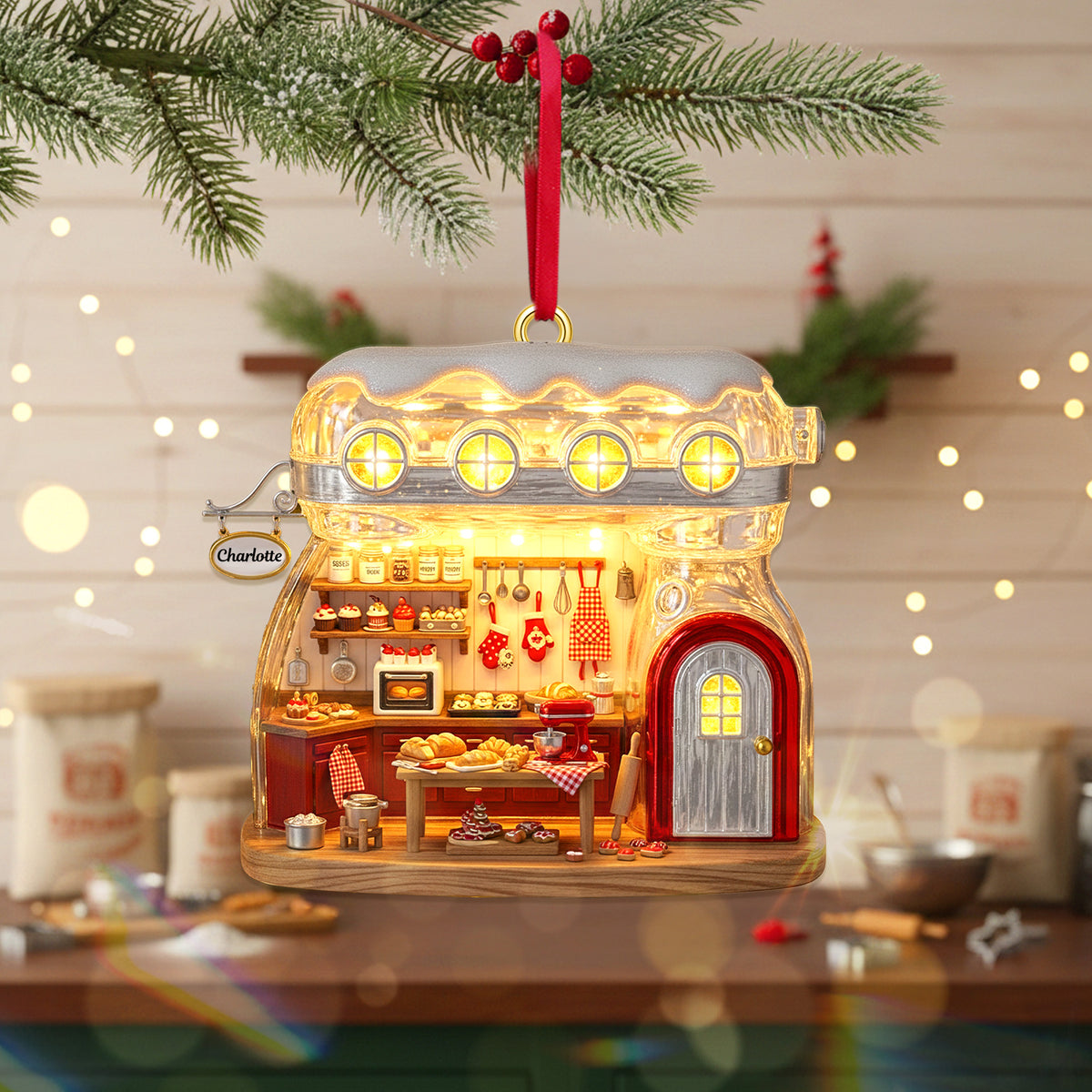 Baking Mixer Cozy House Acrylic Ornament, Personalized Gifts For Baking Lovers 03qhmg040925-Homacus