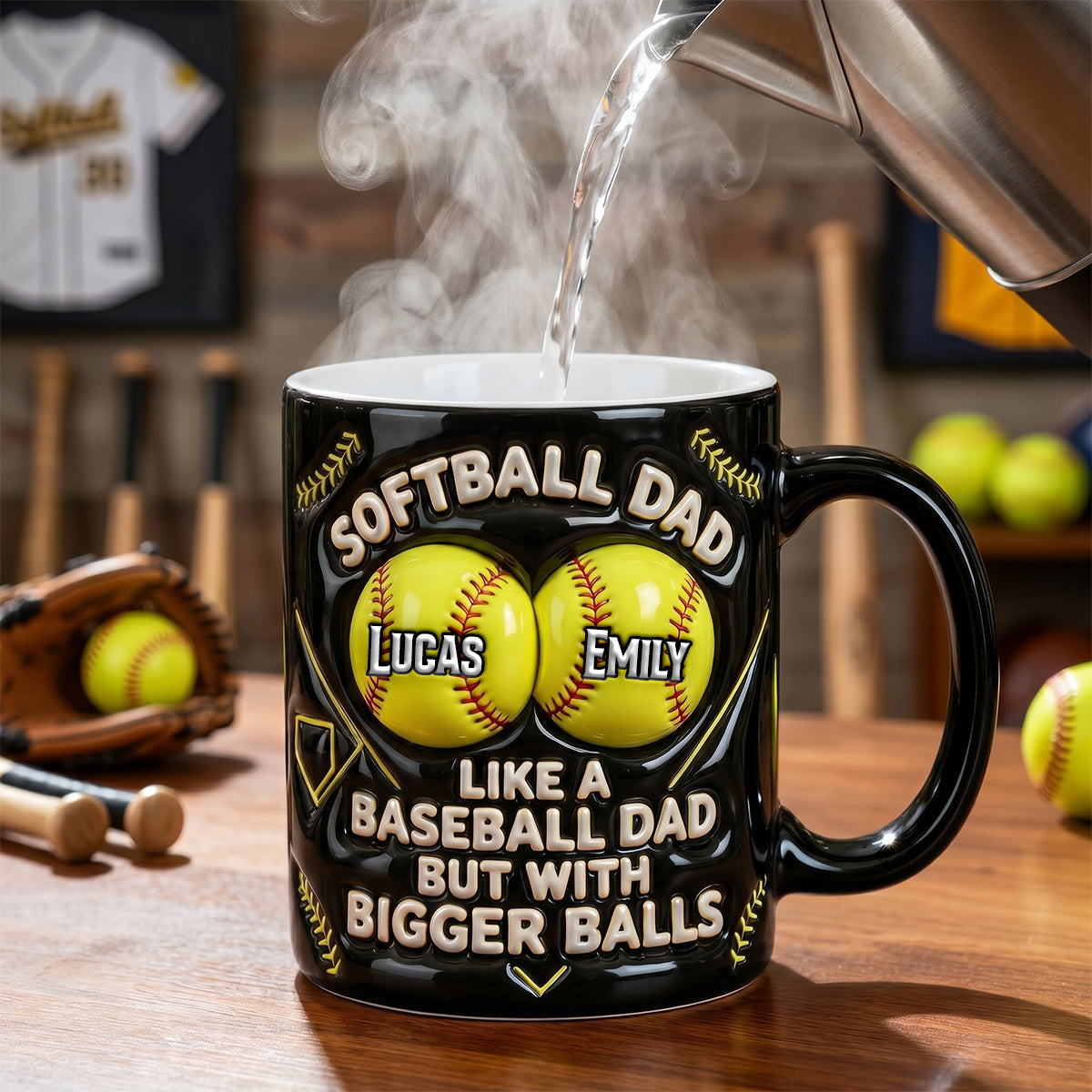 Softball Dad Magic Mug - Personalized Gifts For Dad 02TGDH050526-Homacus