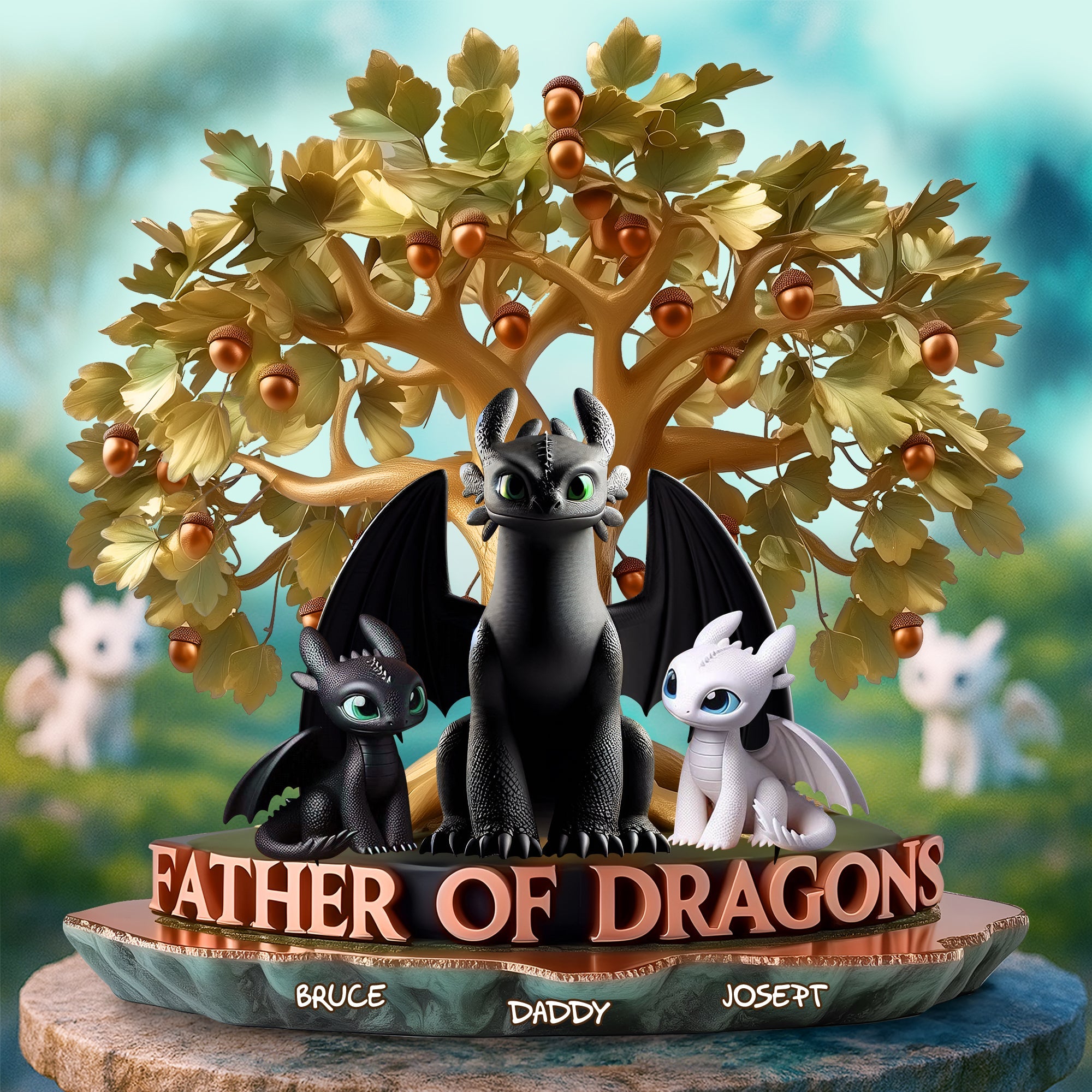 Dragon Dad Acrylic Plaque - Personalized Gifts For Dad 04TGLU060525-Homacus
