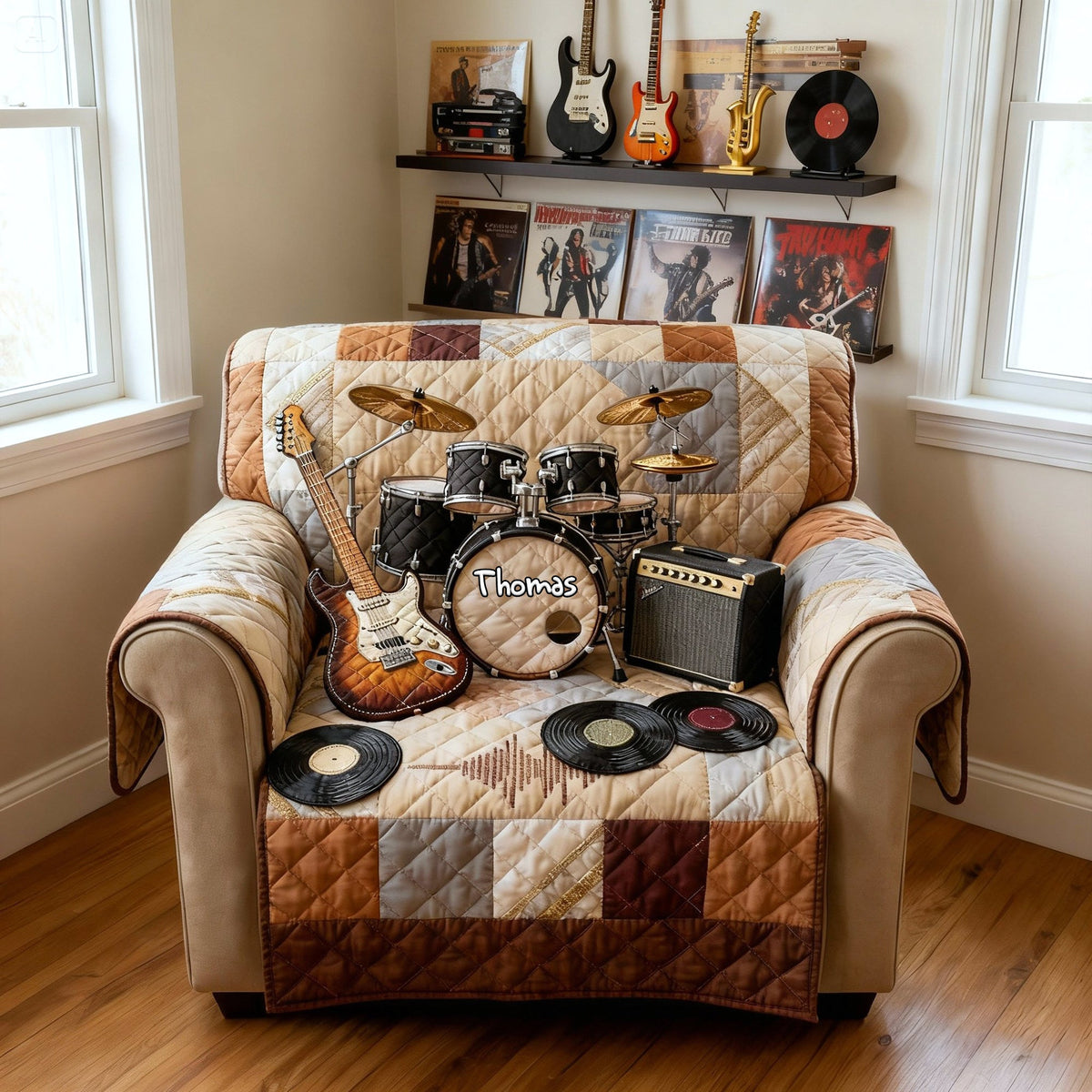 Rock & Roll Spirit Sofa Cover - Personalized Gifts For Rock Lovers 05NALU270126-Homacus