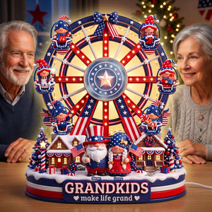 USA Gnome Grandkids Ferris Wheel Acrylic Light Box - Personalized Gifts For Christmas 02paqn270826