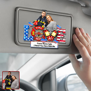 Firefighter Couple Car Visor Clip - Personalized Custom Photo Gift For Couples 04HUQN290126-Homacus