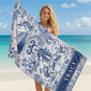 Fun Cruise Trip Beach Towel, Personalized Gifts For Cruising Lovers 04qhlu180726-Homacus