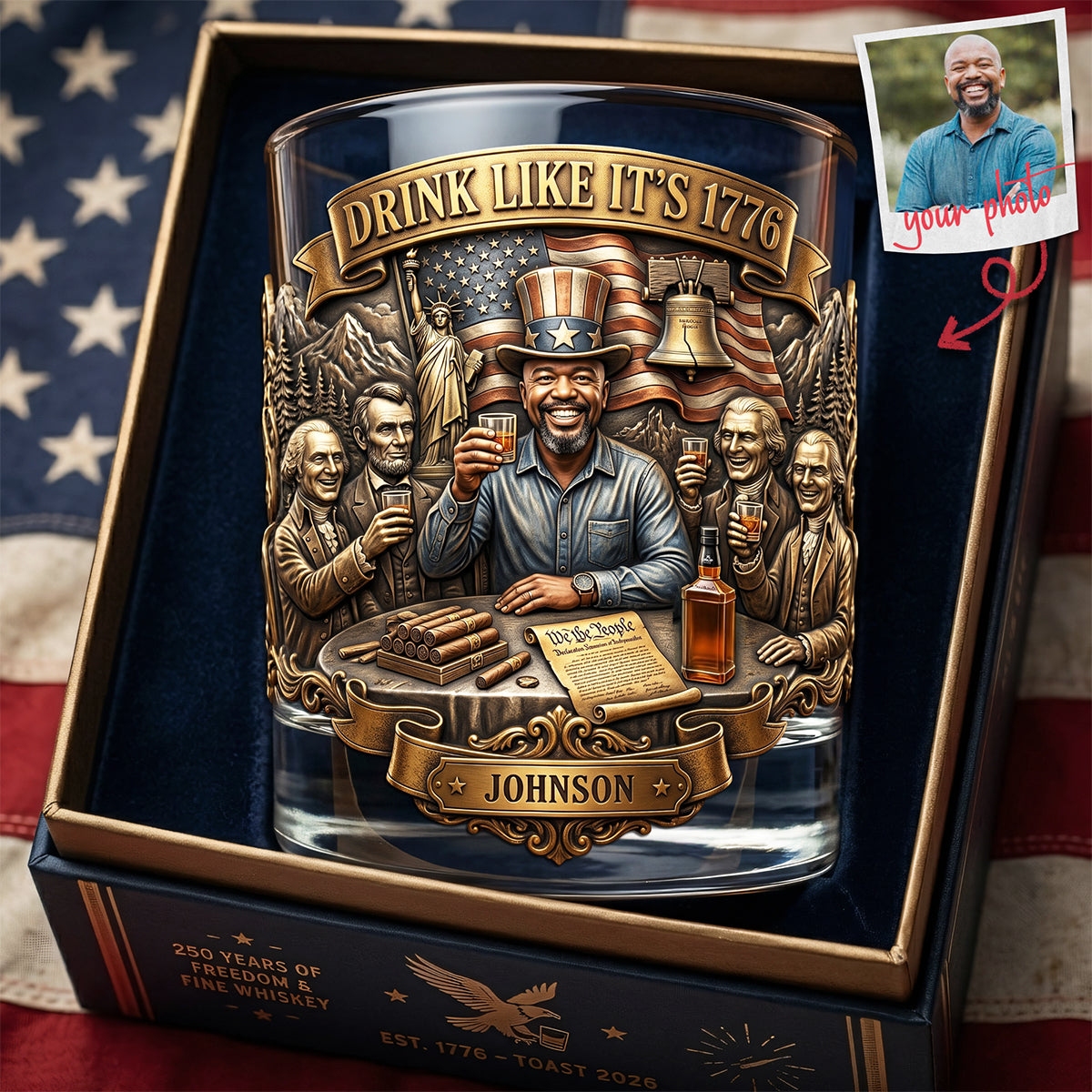 Fun Freedom Party Drinking Glass - Custom Photo Gifts For Patriots 02qhta270526-Homacus