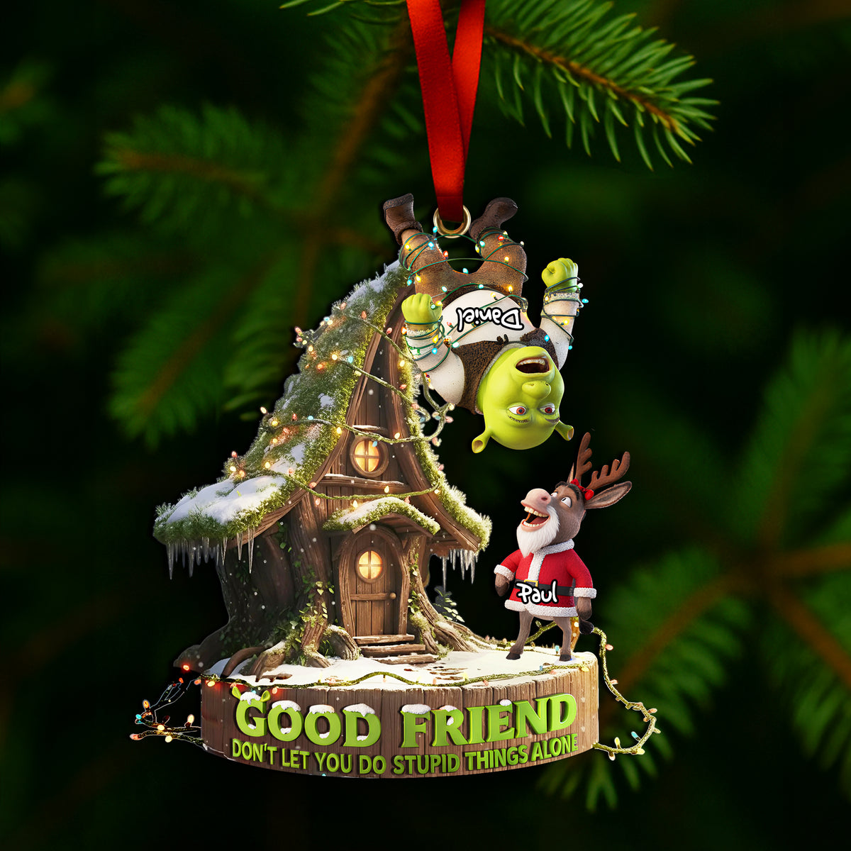 Funny Friendship Ornament - Personalized Christmas Gifts For Best Friends 04PALU260925-Homacus