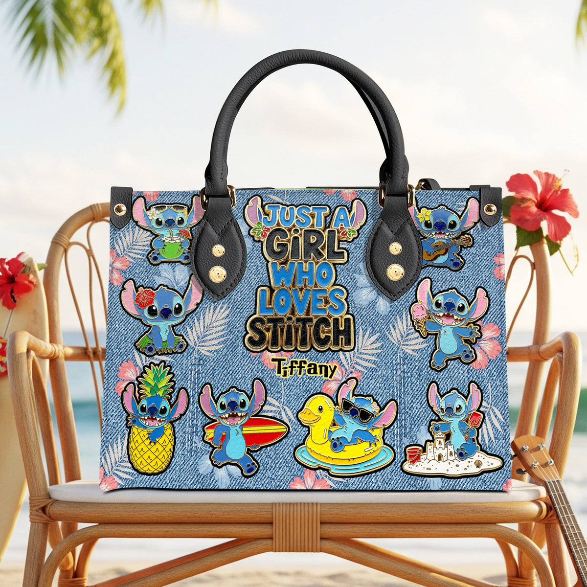Tropical Cartoon Fan Leather Bag – Personalized Gifts for Cartoon Lovers 02nadt040625-Homacus