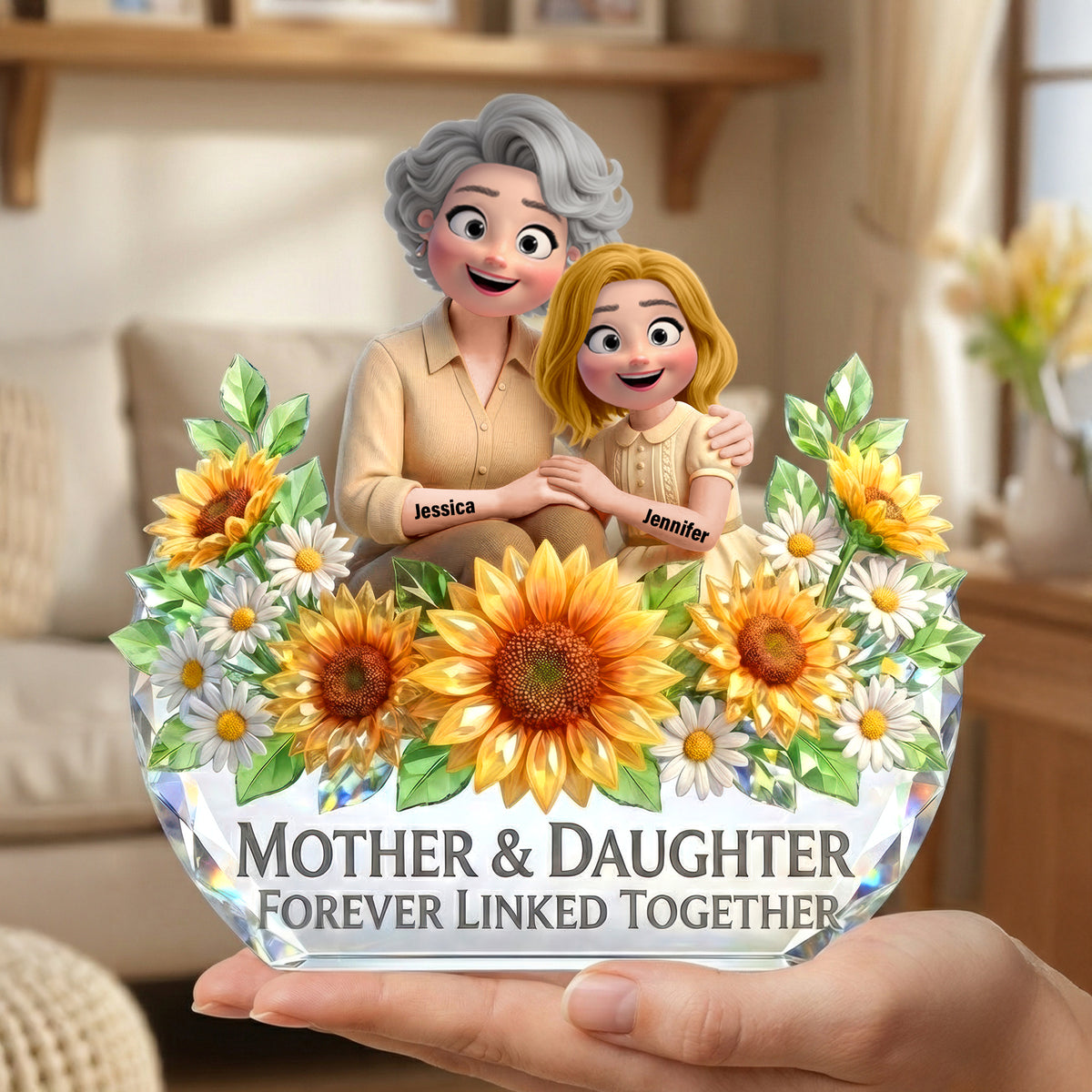Mother And Daughter Acrylic Plaque - Personalized Gifts For Mothers 05toqn060226-Homacus