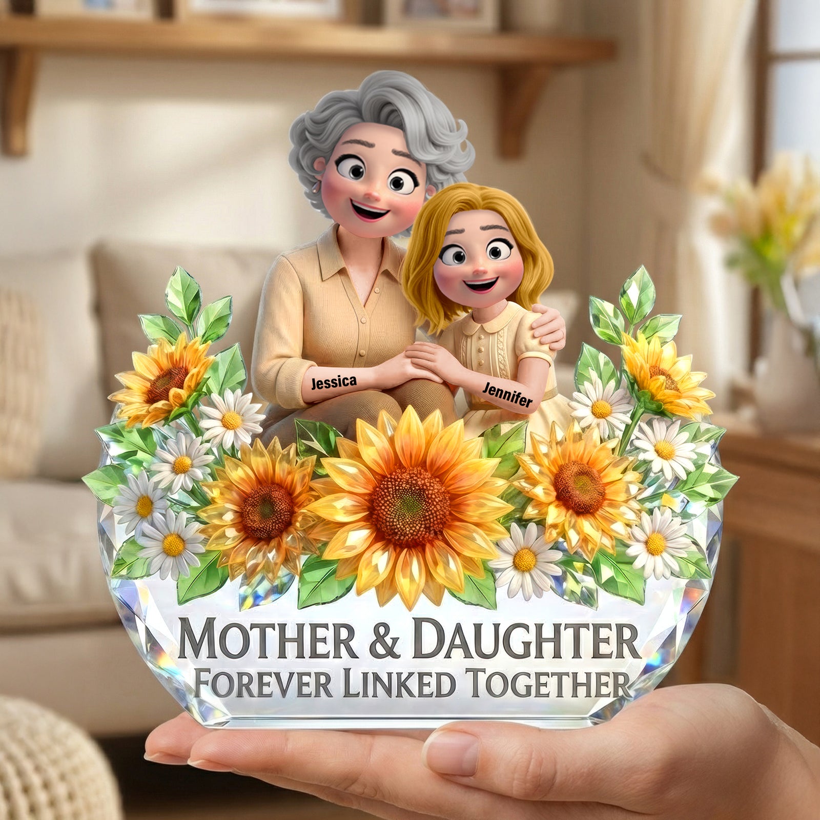 Mother And Daughter Acrylic Plaque - Personalized Gifts For Mothers 05toqn060226-Homacus