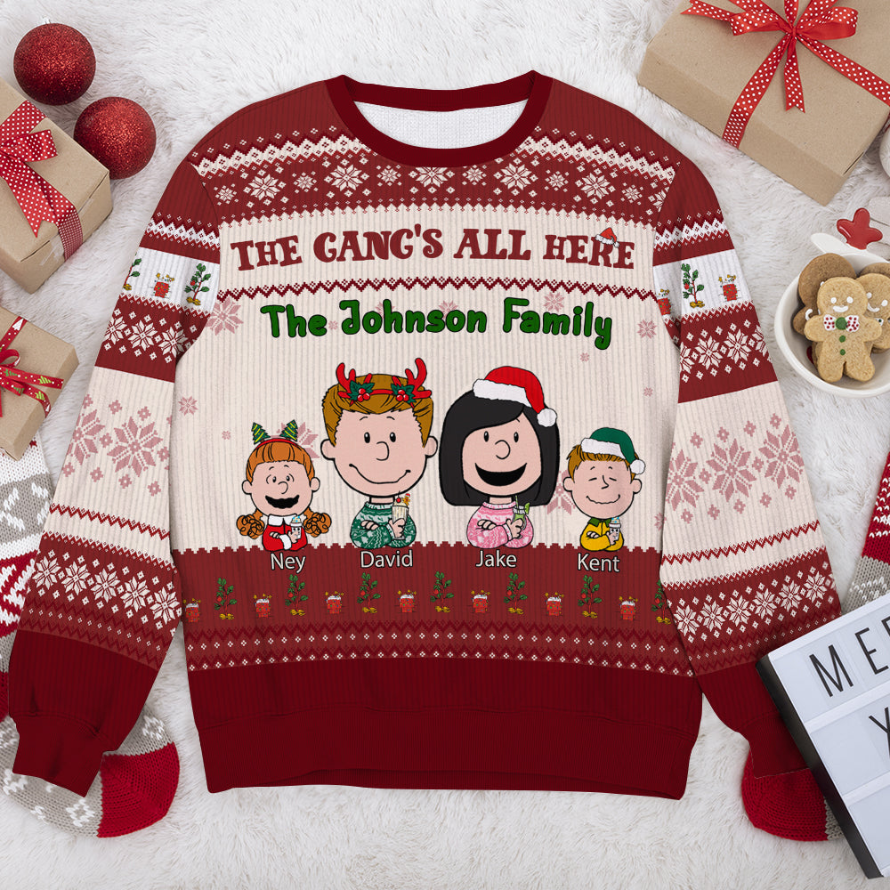 Personalized Gifts For Family Christmas Ugly Sweater 03KALU160924HG-Homacus