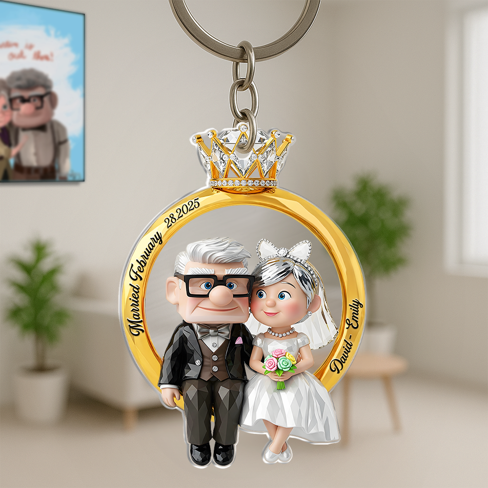Couple Ring Shape Keychain Personalized Gifts For Couple 02ohpu280525-Homacus
