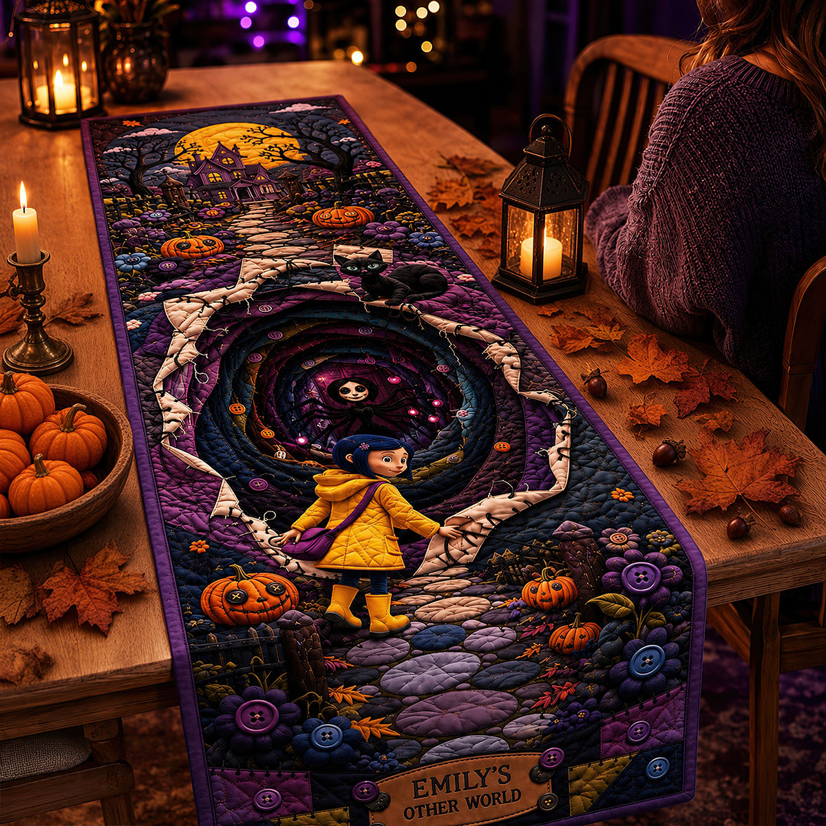 Spooky Halloween Quilted Table Runner - Personalized Gifts For Halloween 03hadt120826-Homacus