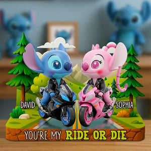 Biker Couple Acrylic Plaque Personalized Gifts For Couple 01TODT160625-Homacus