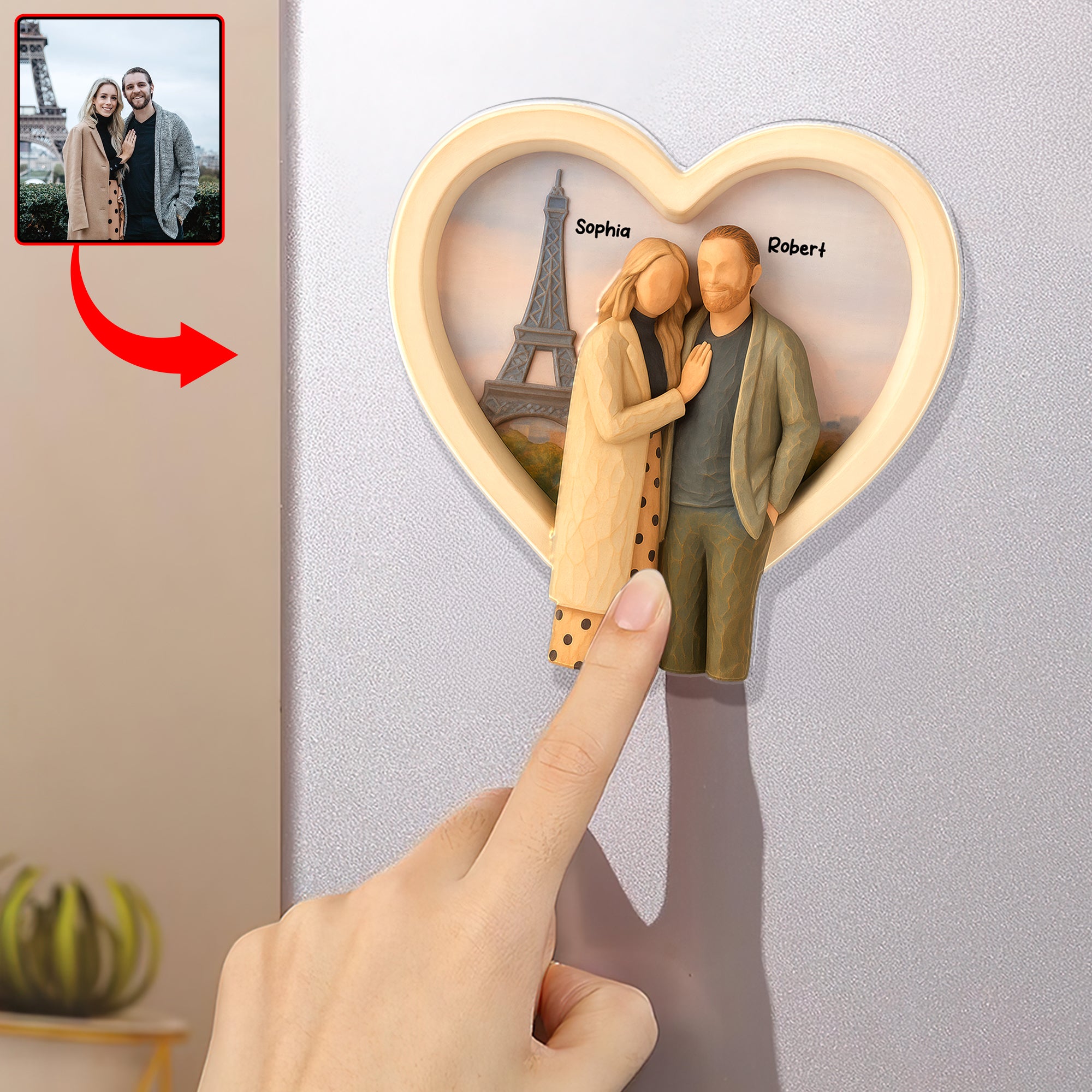 Couple Travel Fridge Magnet Custom Photo Gifts For Couple 09NAQN181125-Homacus