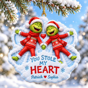 Snowy Sweethearts Christmas Ornament - Personalized Gifts For Couples 01TOQN260926