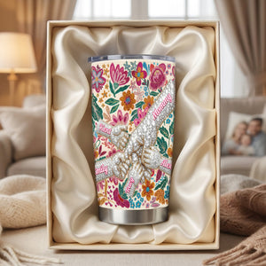 Holding Mom‘s Hand Flower Tumbler - Personalized Gifts For Mothers 04namg090326-Homacus